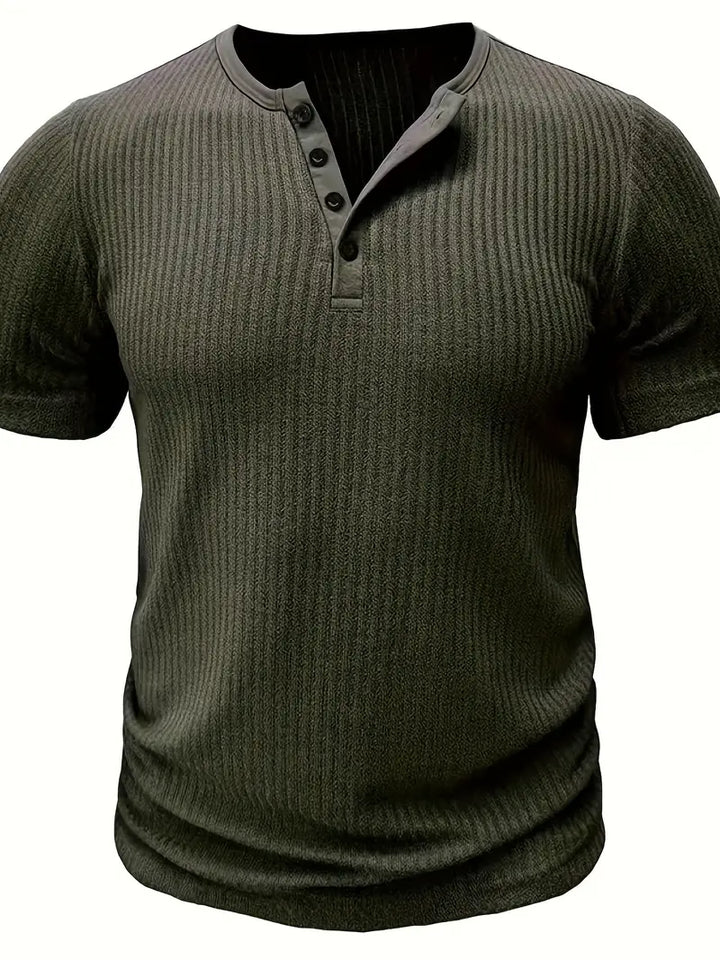 Bergmann™ | Økologisk Bomuld Henley Kortærmet T-shirt