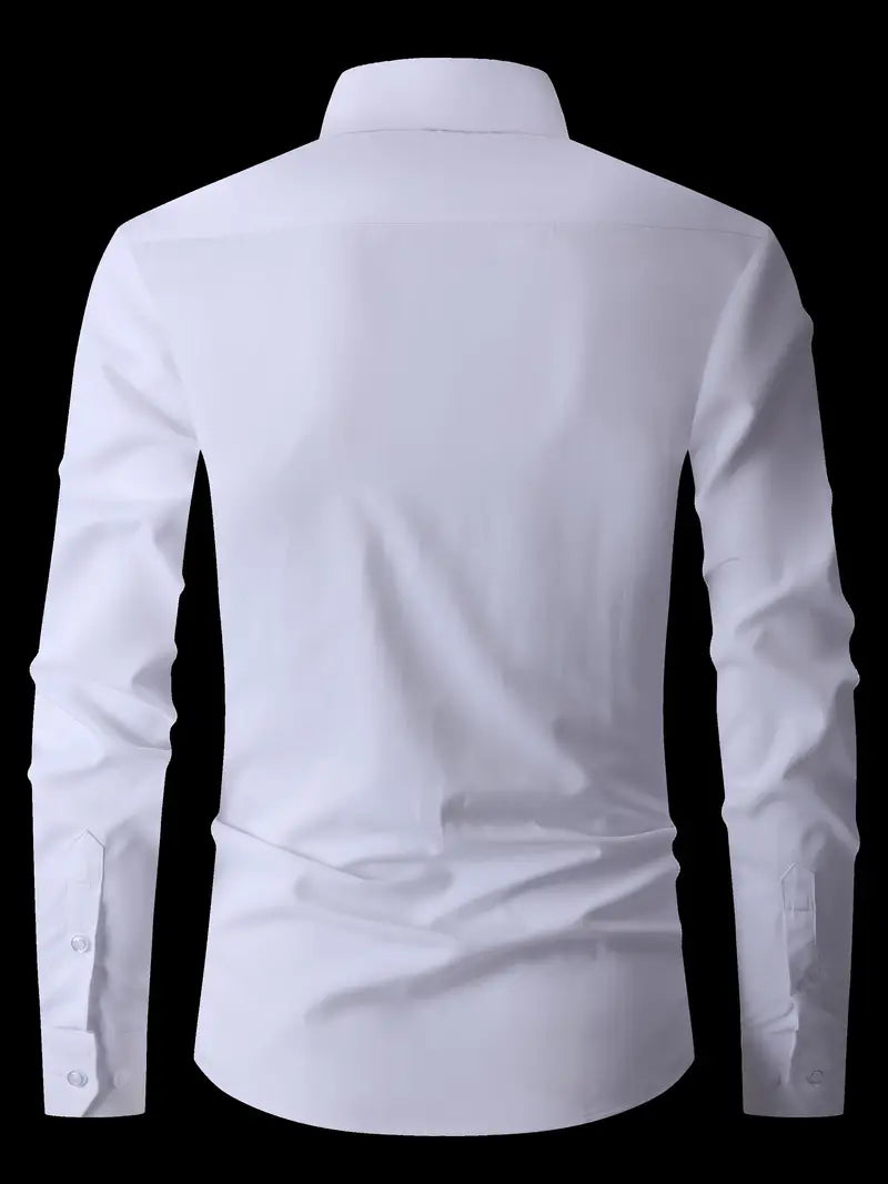Huber™ | Enkel ensfarvet slim-fit skjorte