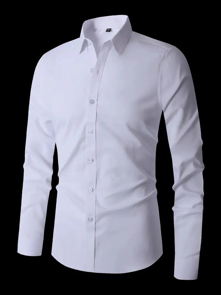 Huber™ | Enkel ensfarvet slim-fit skjorte