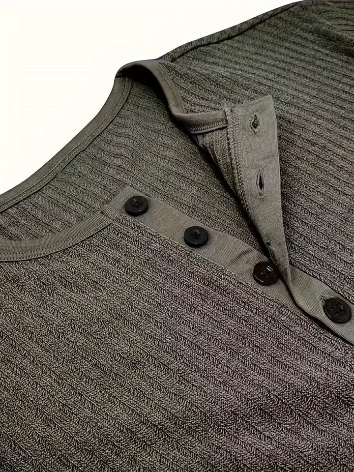 Bergmann™ | Økologisk Bomuld Henley Kortærmet T-shirt