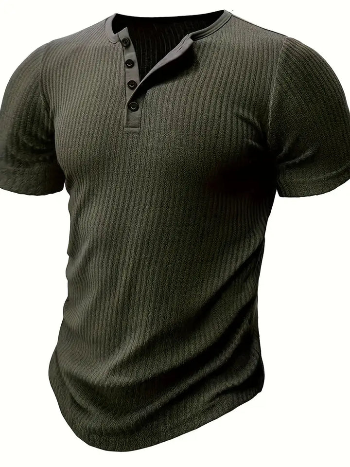 Bergmann™ | Økologisk Bomuld Henley Kortærmet T-shirt