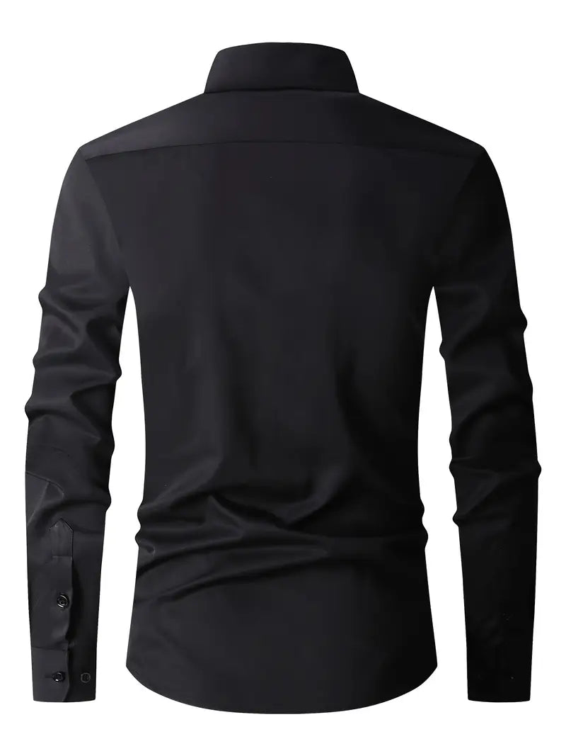 Huber™ | Enkel ensfarvet slim-fit skjorte