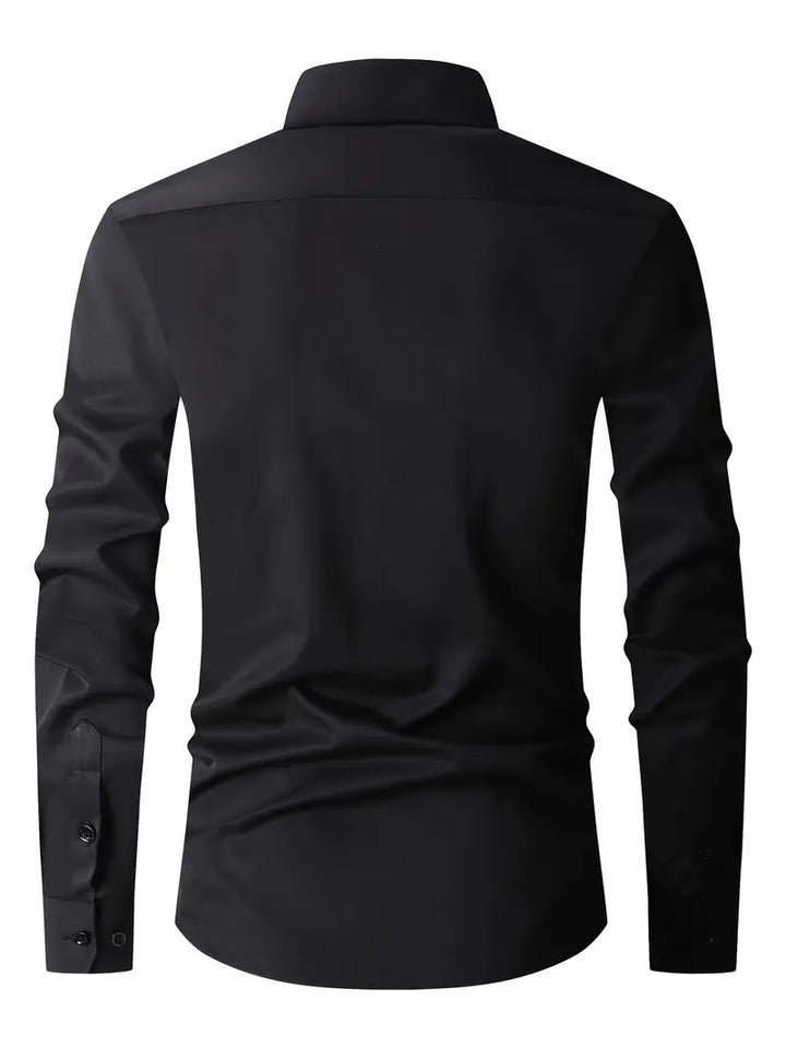 Huber™ | Enkel ensfarvet slim-fit skjorte