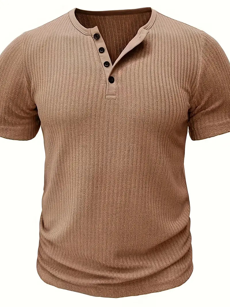 Bergmann™ | Økologisk Bomuld Henley Kortærmet T-shirt