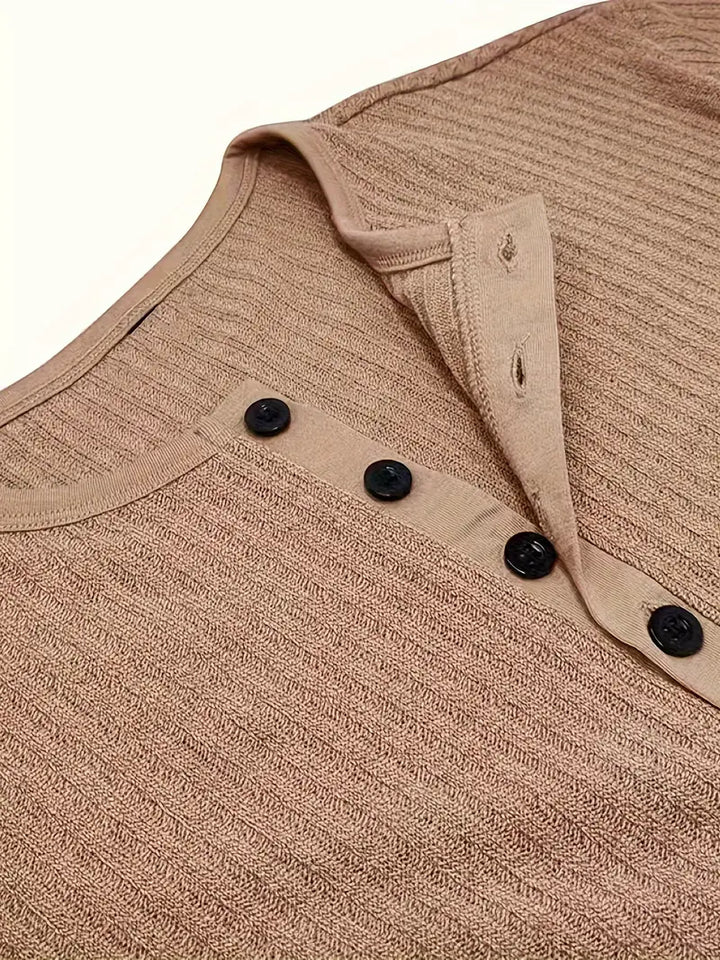 Bergmann™ | Økologisk Bomuld Henley Kortærmet T-shirt