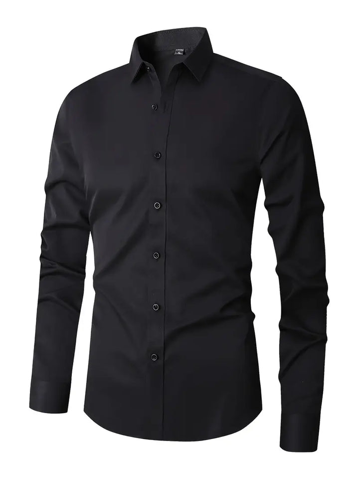 Huber™ | Enkel ensfarvet slim-fit skjorte