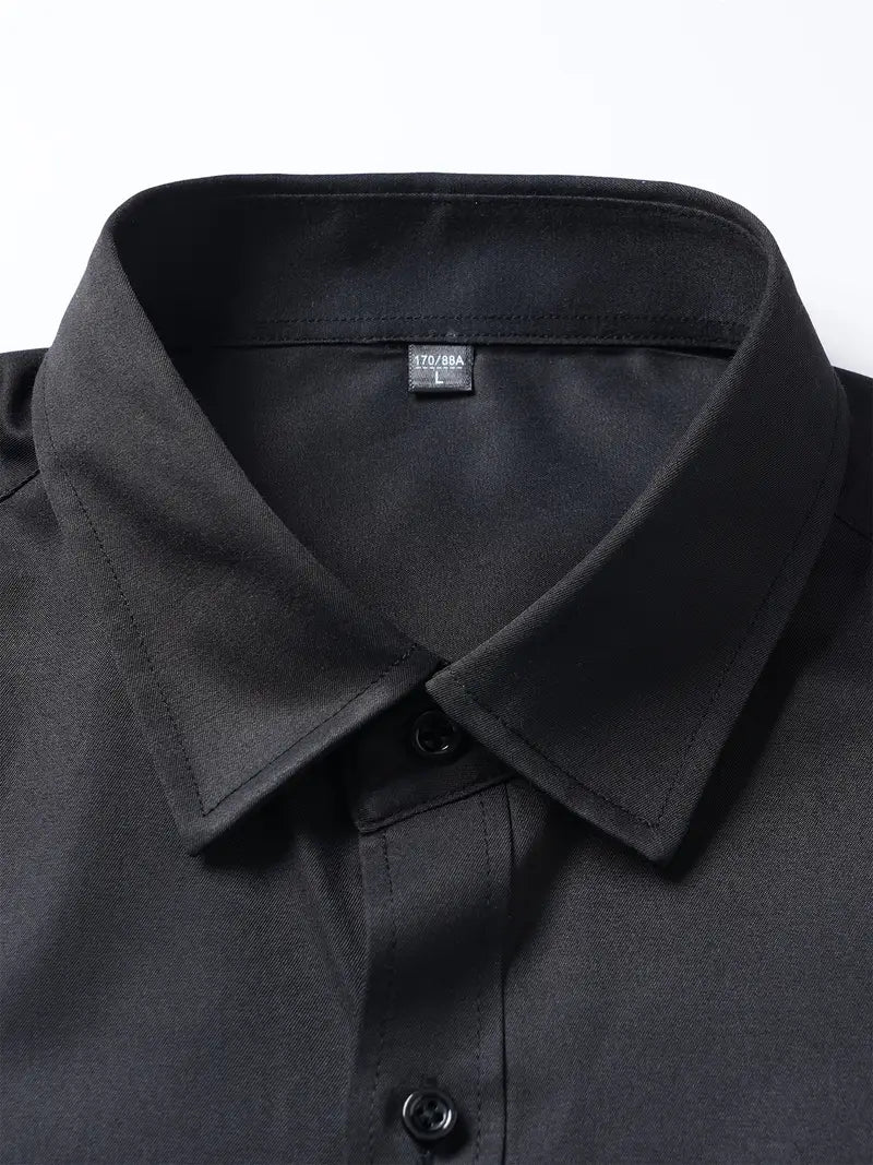 Huber™ | Enkel ensfarvet slim-fit skjorte