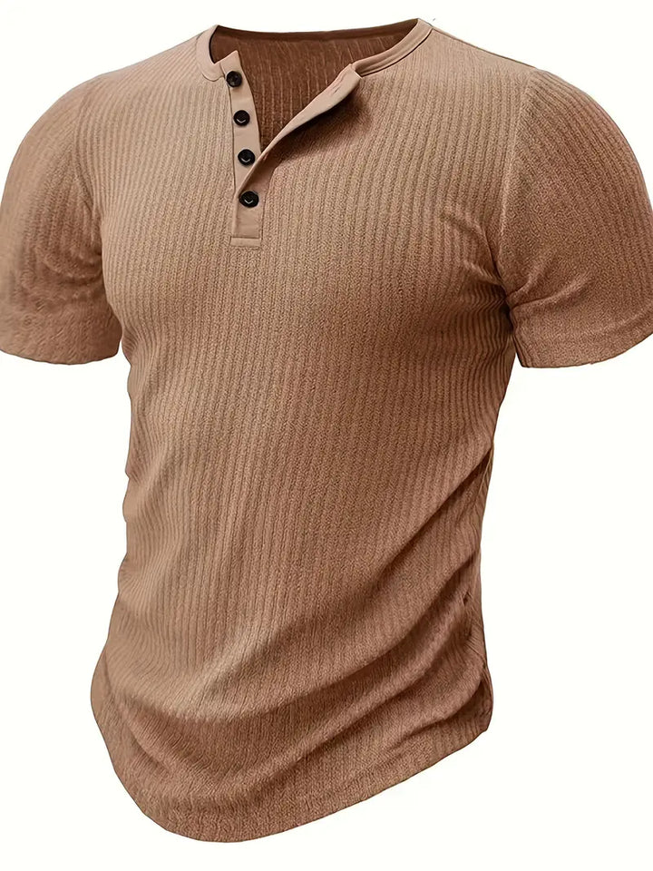 Bergmann™ | Økologisk Bomuld Henley Kortærmet T-shirt