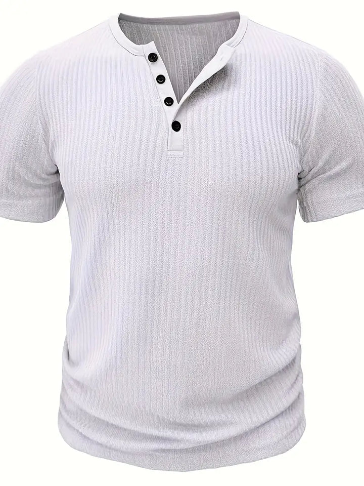 Bergmann™ | Økologisk Bomuld Henley Kortærmet T-shirt