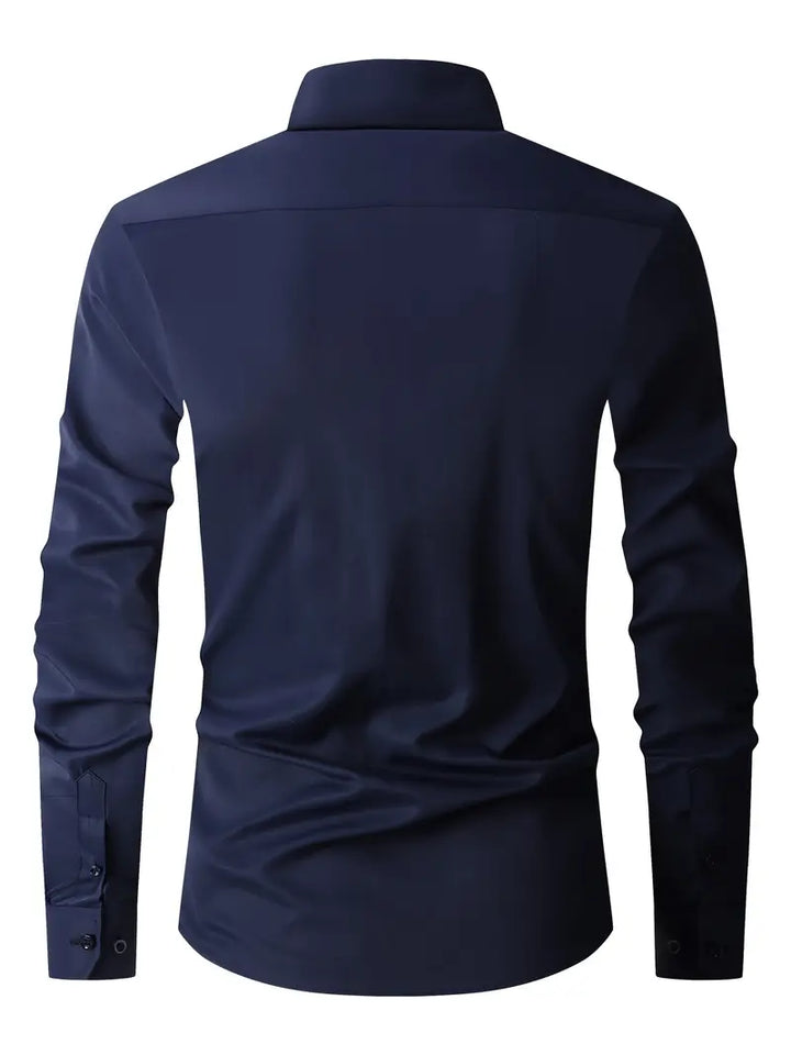 Huber™ | Enkel ensfarvet slim-fit skjorte