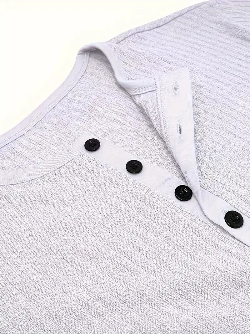 Bergmann™ | Økologisk Bomuld Henley Kortærmet T-shirt
