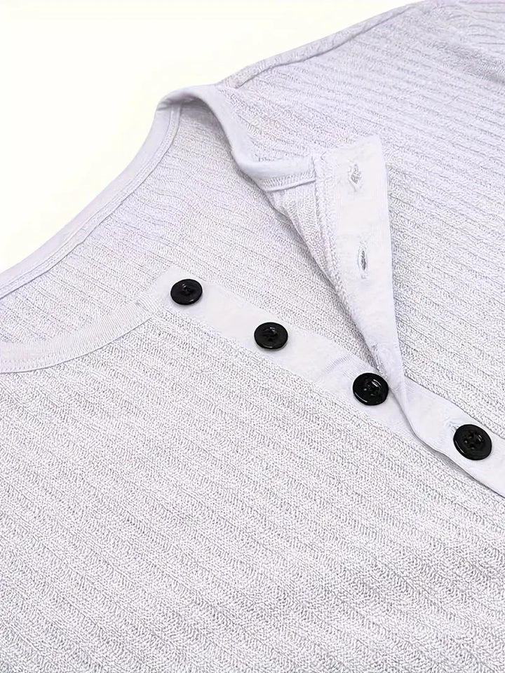 Bergmann™ | Økologisk Bomuld Henley Kortærmet T-shirt