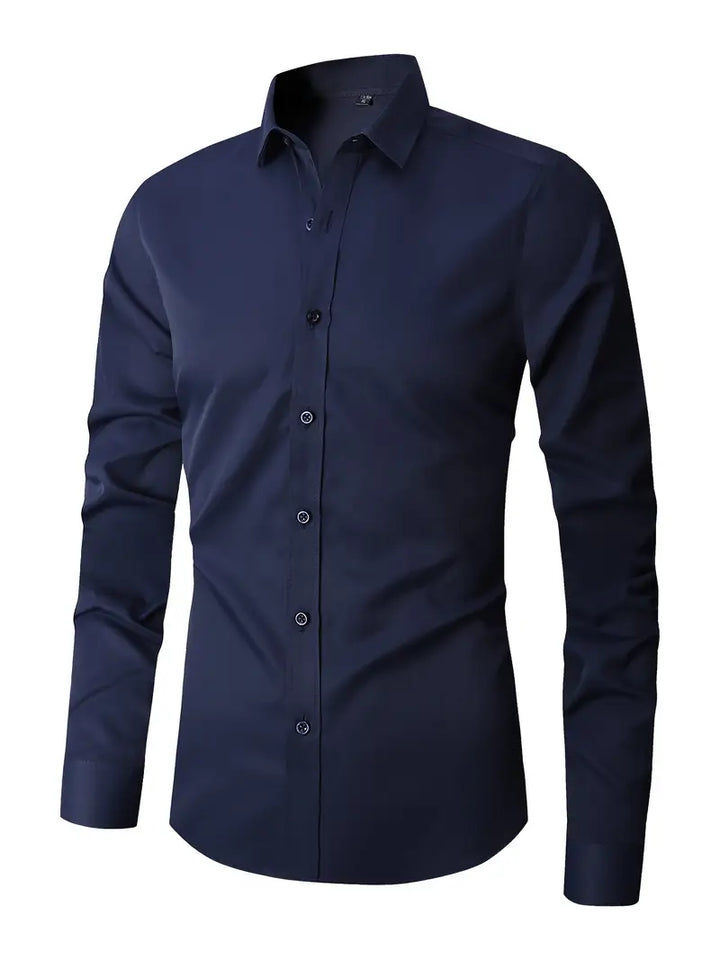 Huber™ | Enkel ensfarvet slim-fit skjorte
