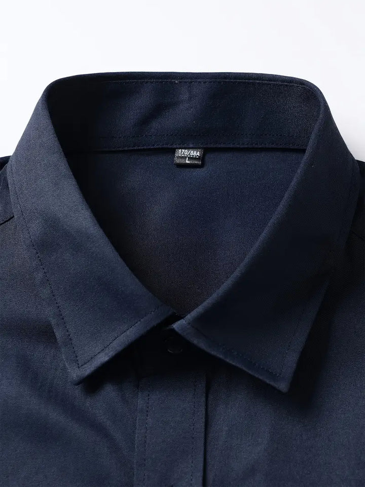 Huber™ | Enkel ensfarvet slim-fit skjorte