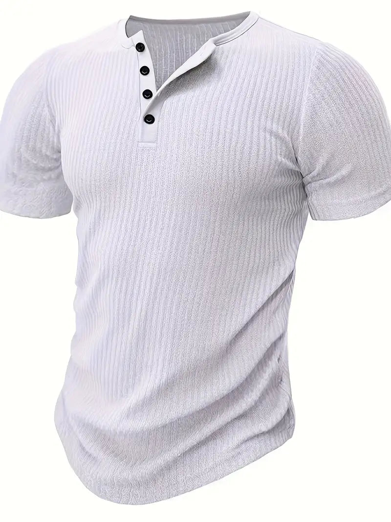 Bergmann™ | Økologisk Bomuld Henley Kortærmet T-shirt