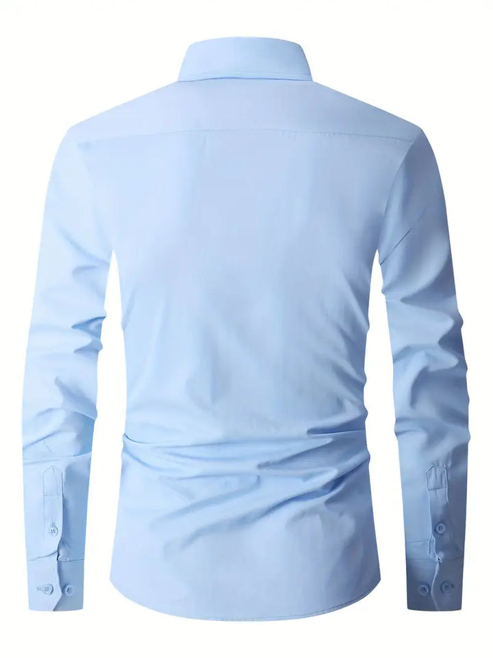 Huber™ | Enkel ensfarvet slim-fit skjorte