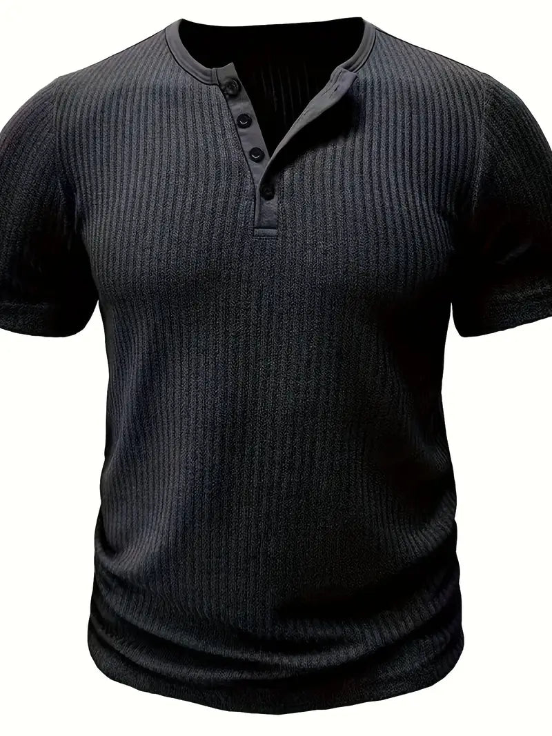 Bergmann™ | Økologisk Bomuld Henley Kortærmet T-shirt