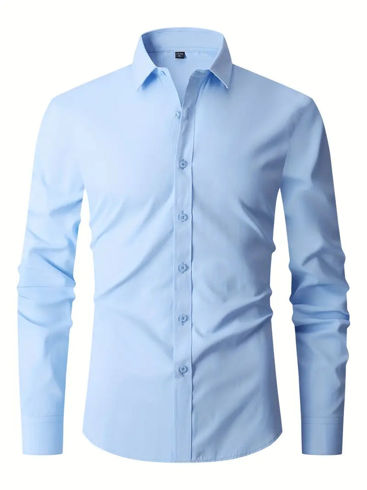 Huber™ | Enkel ensfarvet slim-fit skjorte