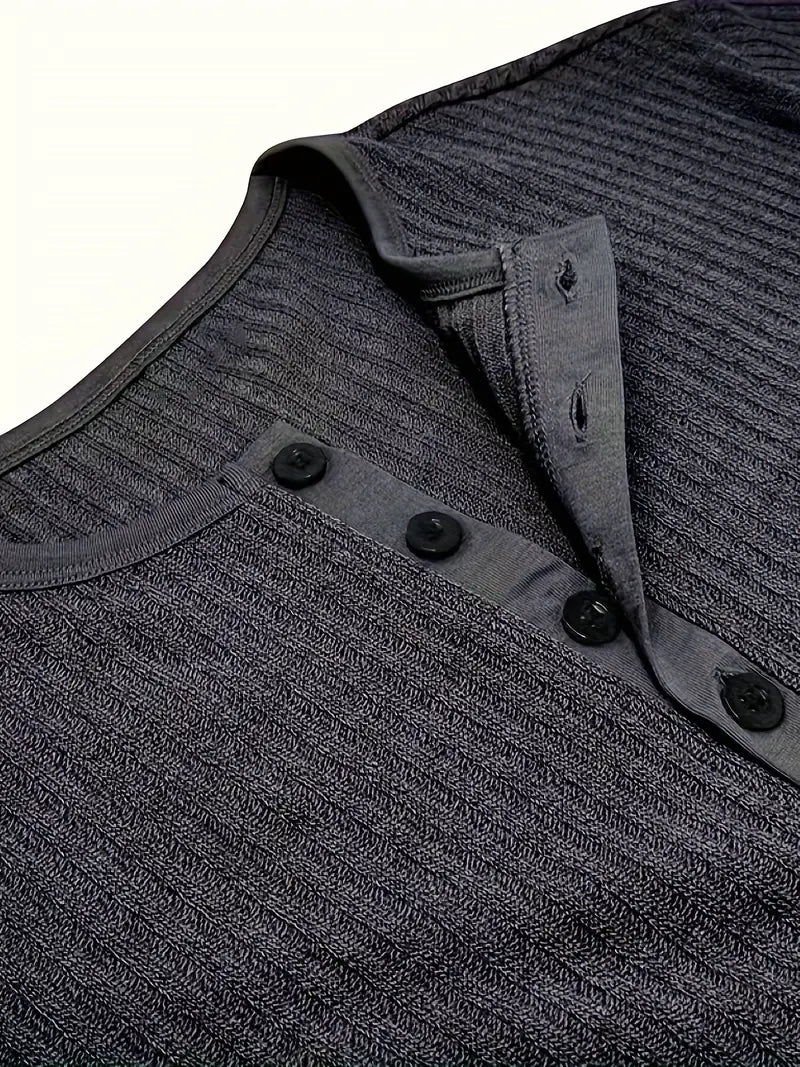 Bergmann™ | Økologisk Bomuld Henley Kortærmet T-shirt