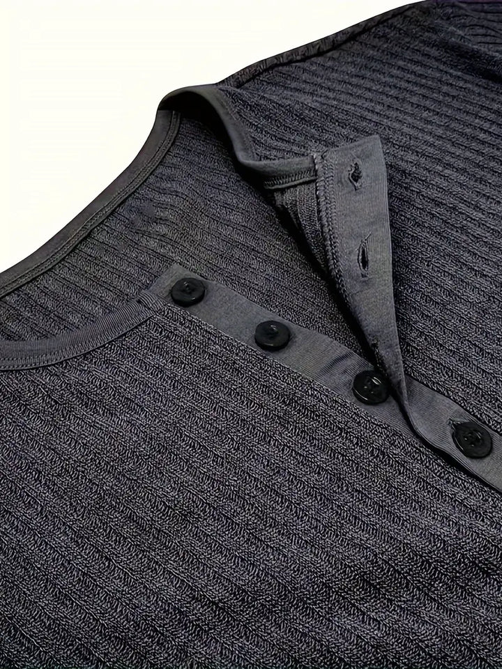 Bergmann™ | Økologisk Bomuld Henley Kortærmet T-shirt