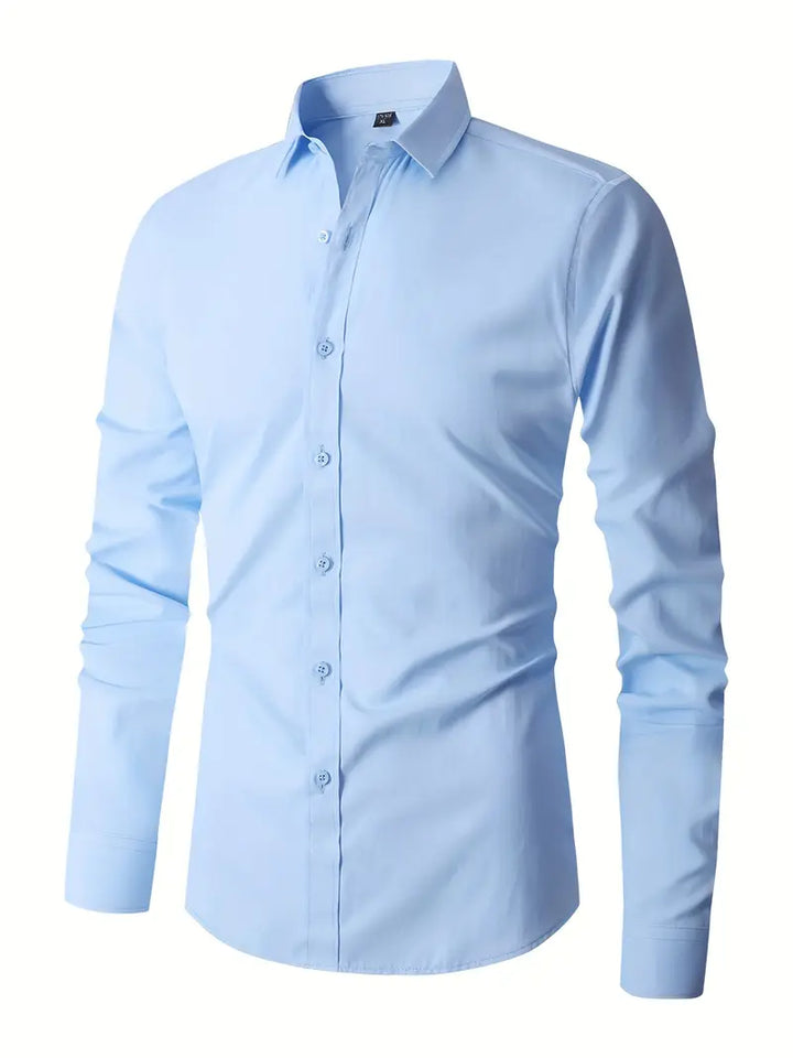 Huber™ | Enkel ensfarvet slim-fit skjorte