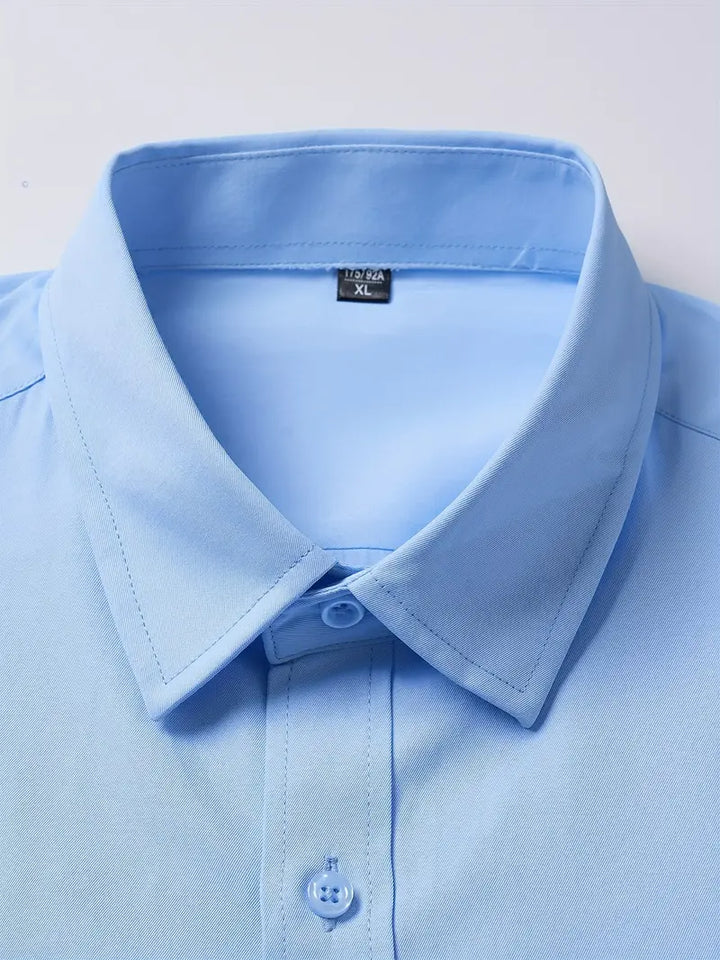 Huber™ | Enkel ensfarvet slim-fit skjorte