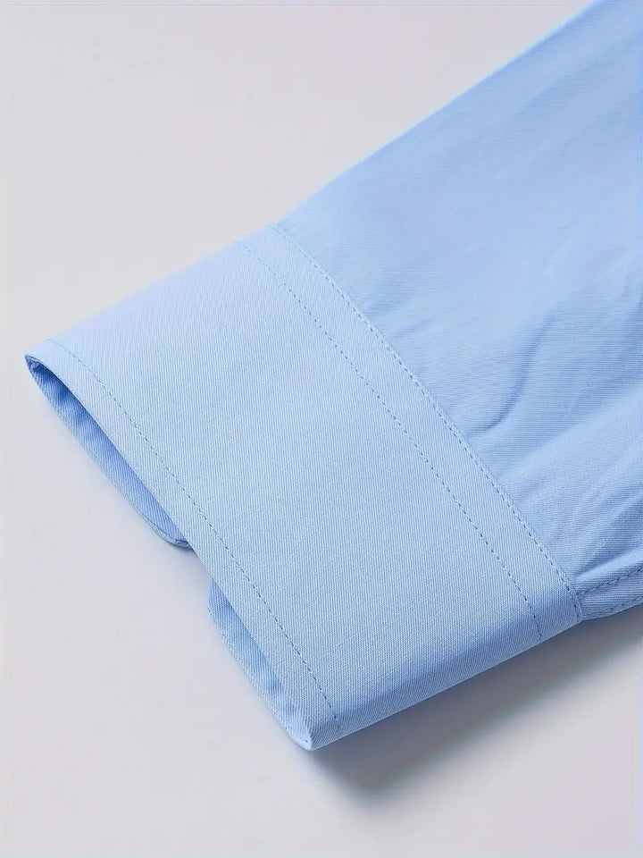 Huber™ | Enkel ensfarvet slim-fit skjorte