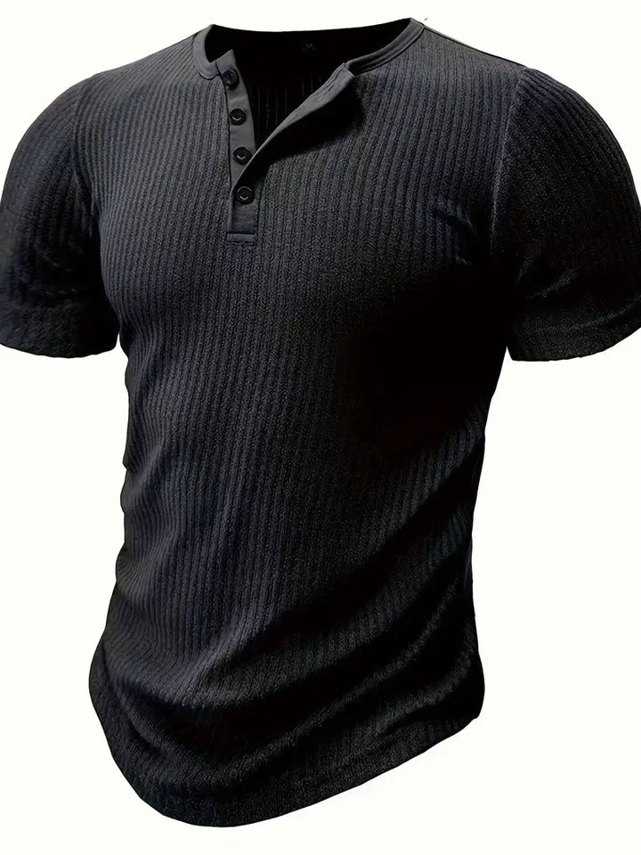 Bergmann™ | Økologisk Bomuld Henley Kortærmet T-shirt