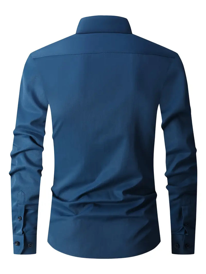 Huber™ | Enkel ensfarvet slim-fit skjorte