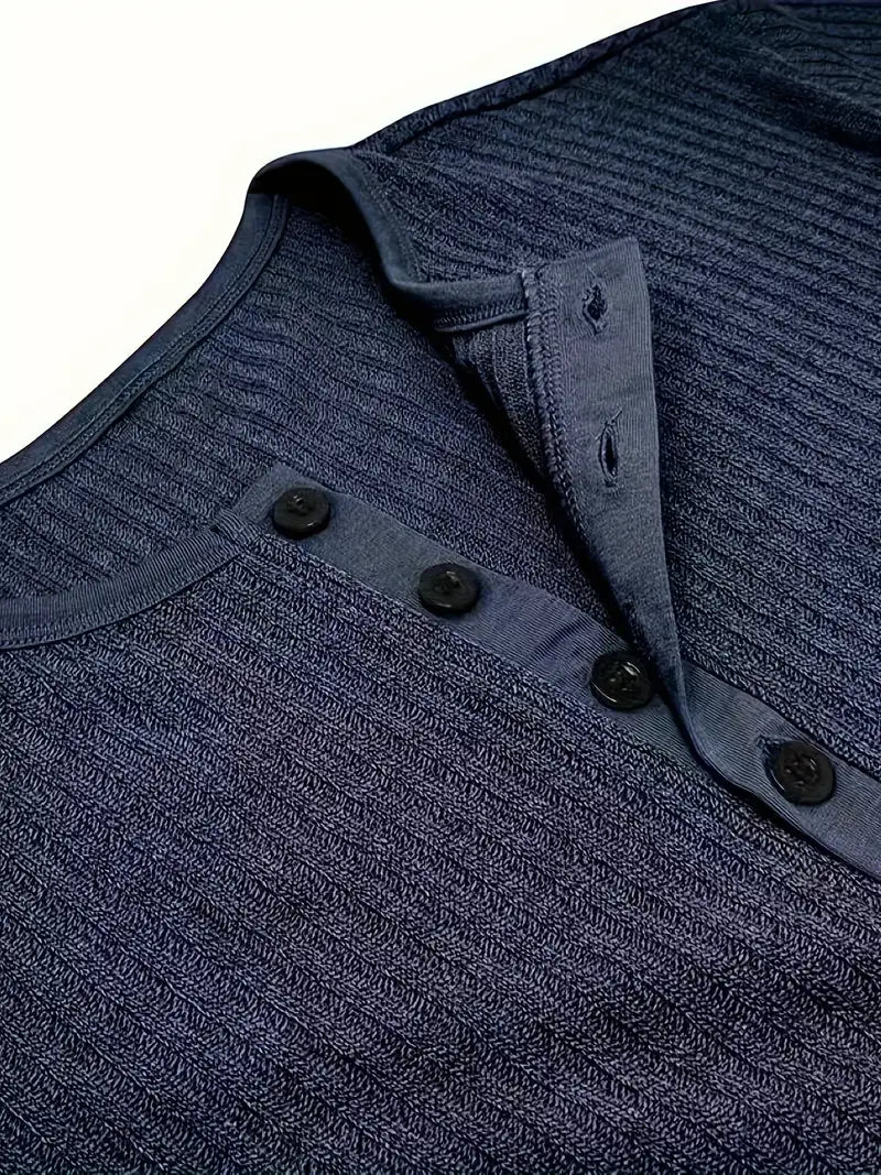 Bergmann™ | Økologisk Bomuld Henley Kortærmet T-shirt