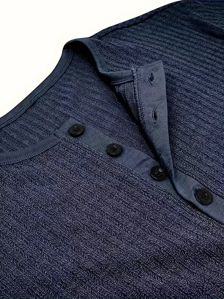 Bergmann™ | Økologisk Bomuld Henley Kortærmet T-shirt