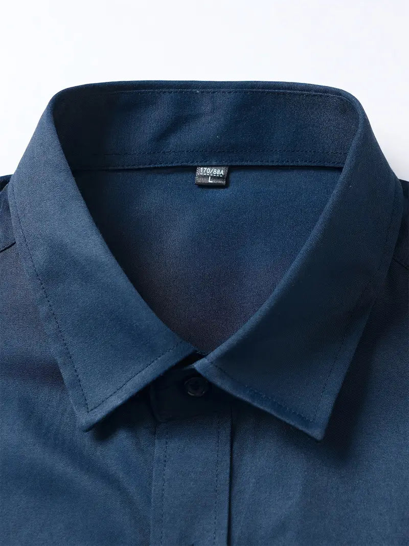 Huber™ | Enkel ensfarvet slim-fit skjorte