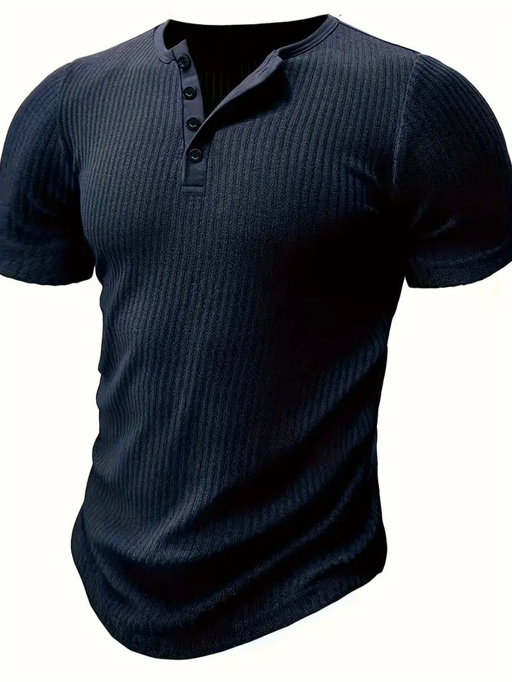 Bergmann™ | Økologisk Bomuld Henley Kortærmet T-shirt