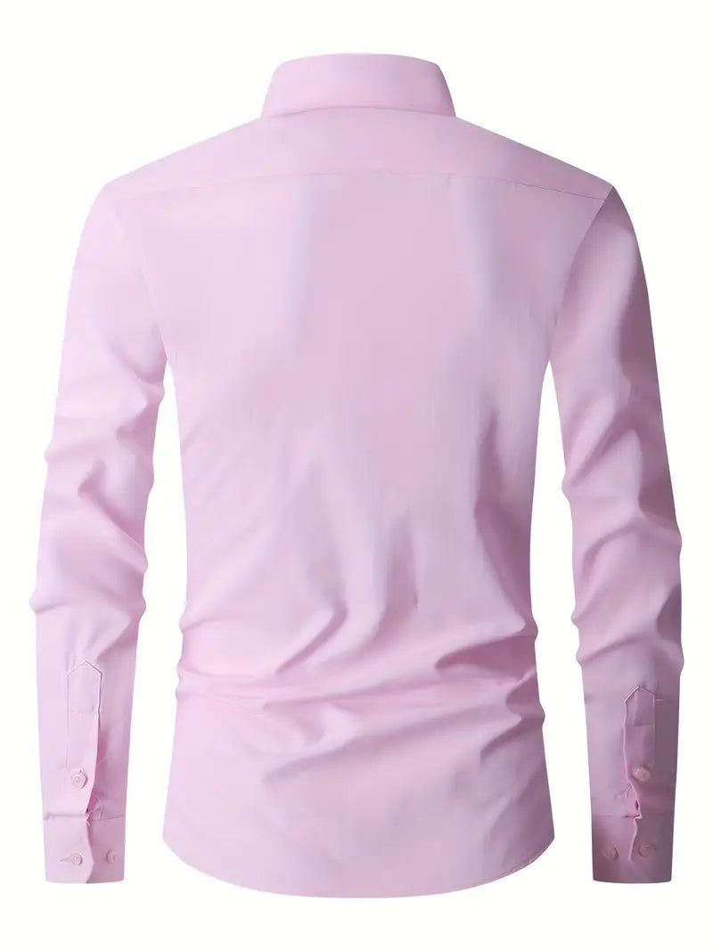 Huber™ | Enkel ensfarvet slim-fit skjorte