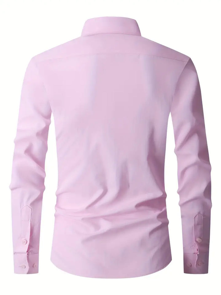Huber™ | Enkel ensfarvet slim-fit skjorte