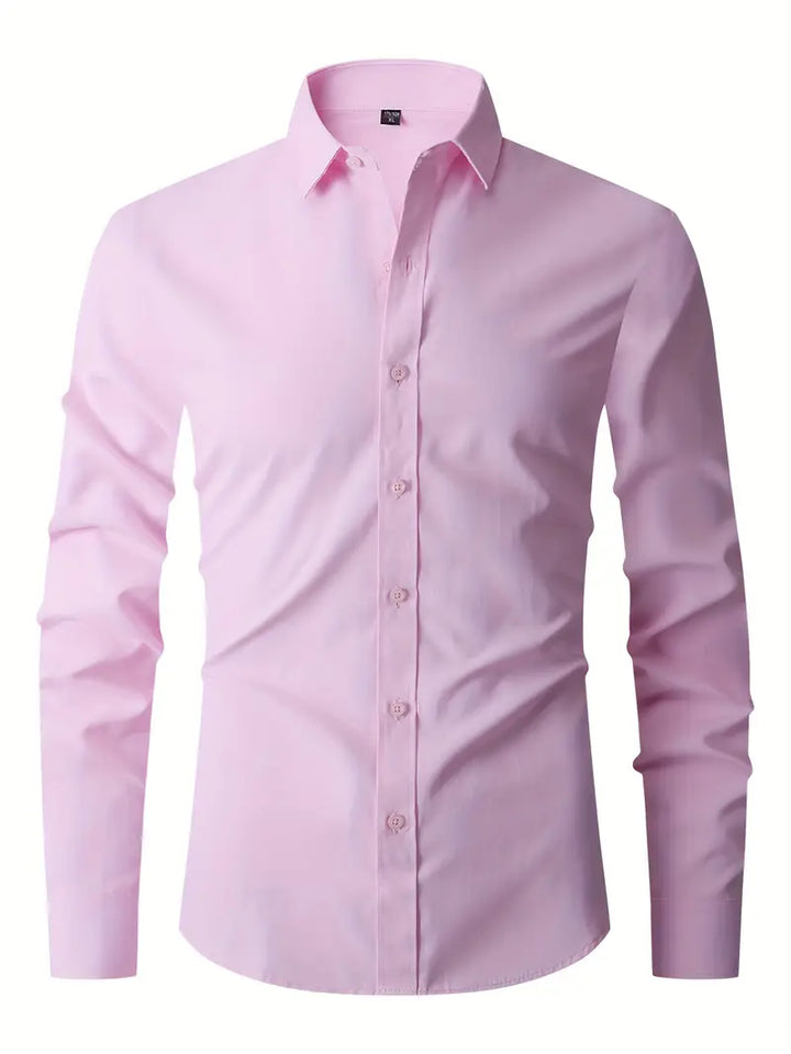 Huber™ | Enkel ensfarvet slim-fit skjorte