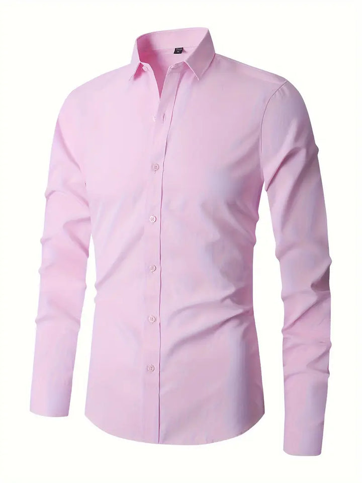 Huber™ | Enkel ensfarvet slim-fit skjorte