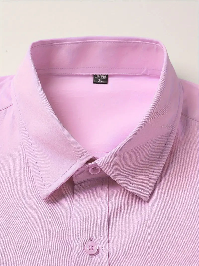 Huber™ | Enkel ensfarvet slim-fit skjorte