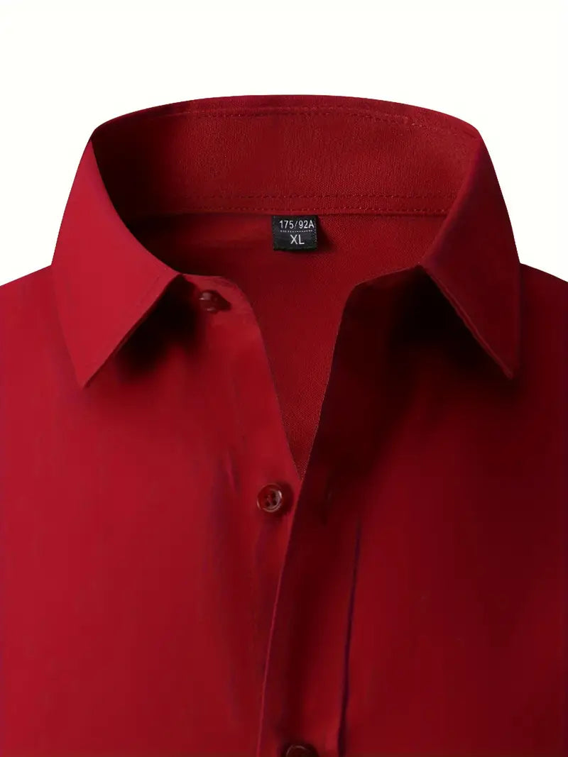 Huber™ | Enkel ensfarvet slim-fit skjorte