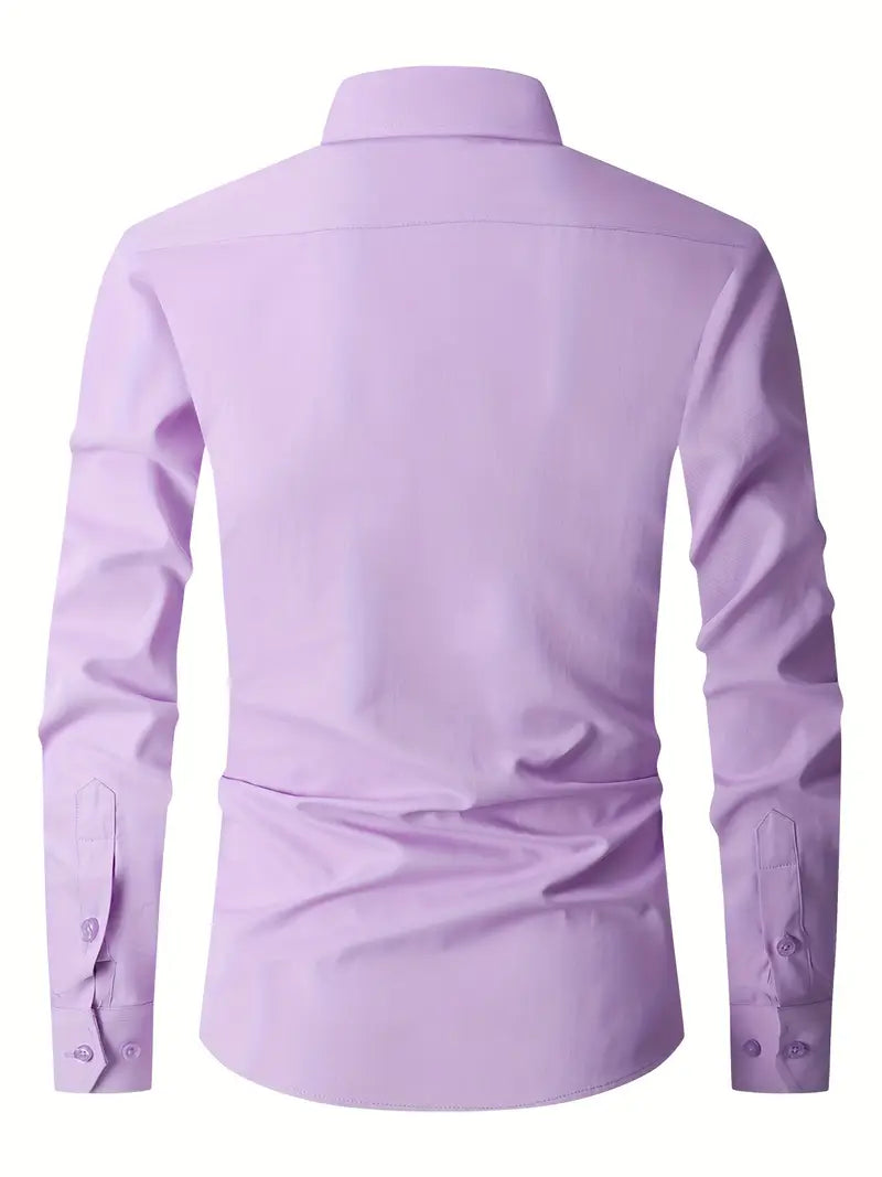 Huber™ | Enkel ensfarvet slim-fit skjorte
